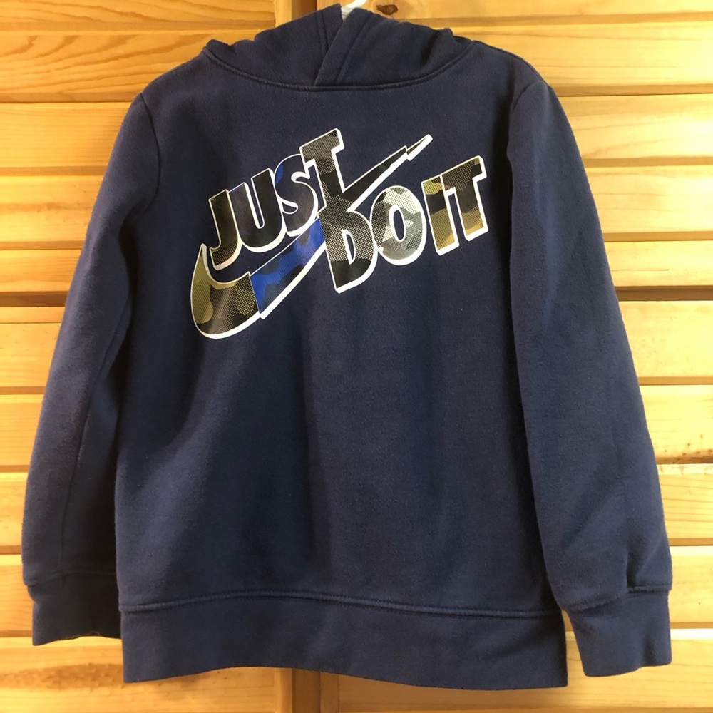 Nike Navy Blue Kids Hoodie, Size     6/M, 5-6yrs